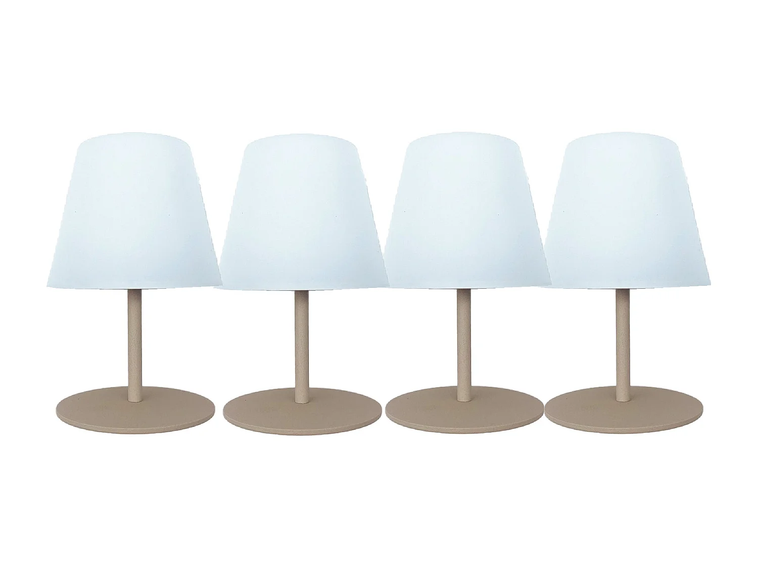 4 Lampes de table sans fil TWINS Sable H16cm