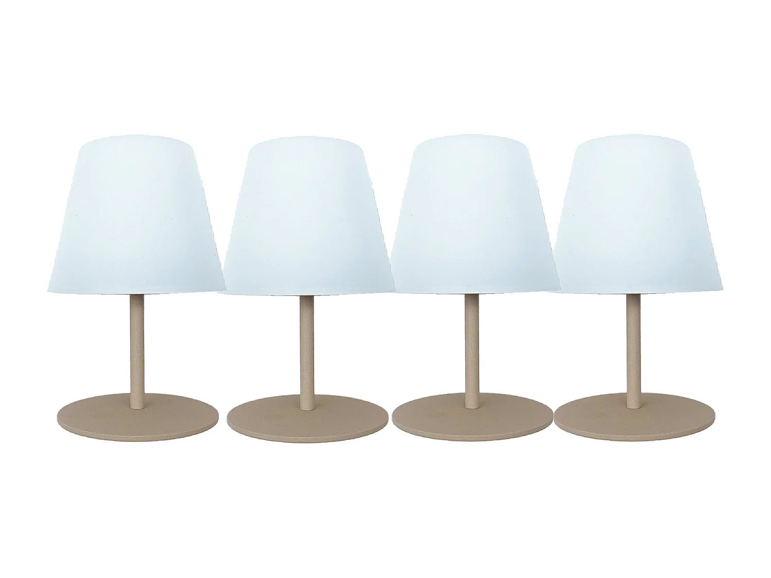 4 Lampes de table sans fil TWINS Sable H16cm