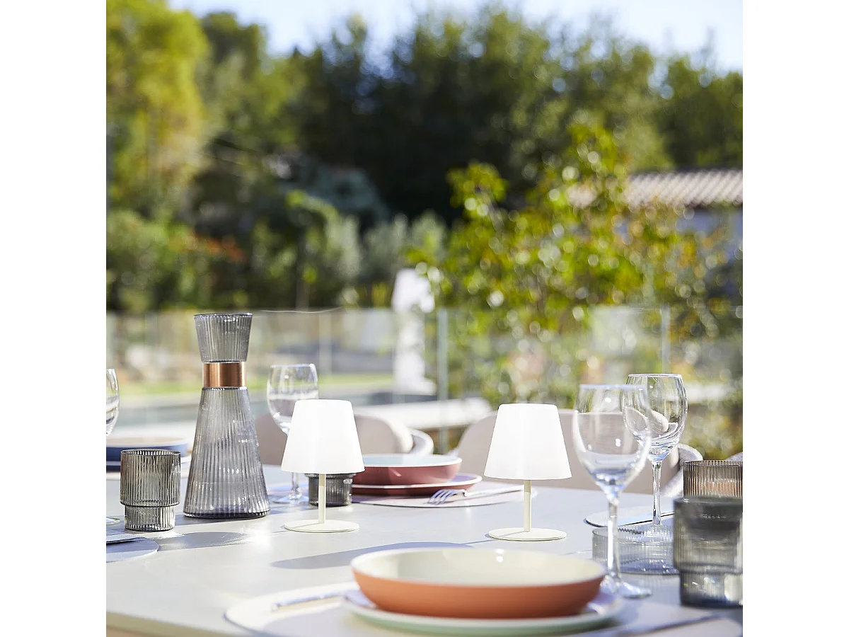 4 Lampes de table sans fil TWINS Sable H16cm