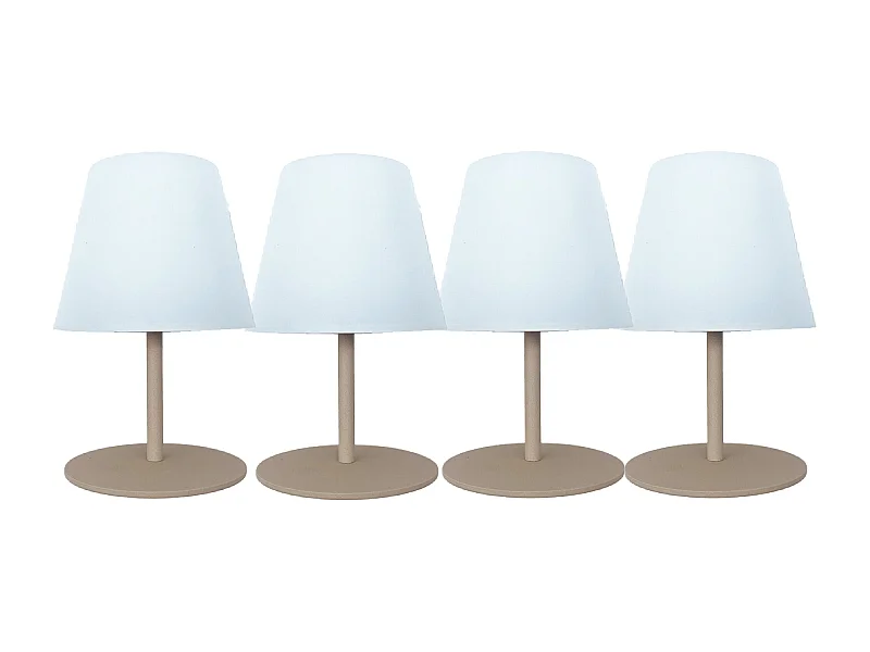 4 Lampes de table sans fil TWINS Sable H16cm
