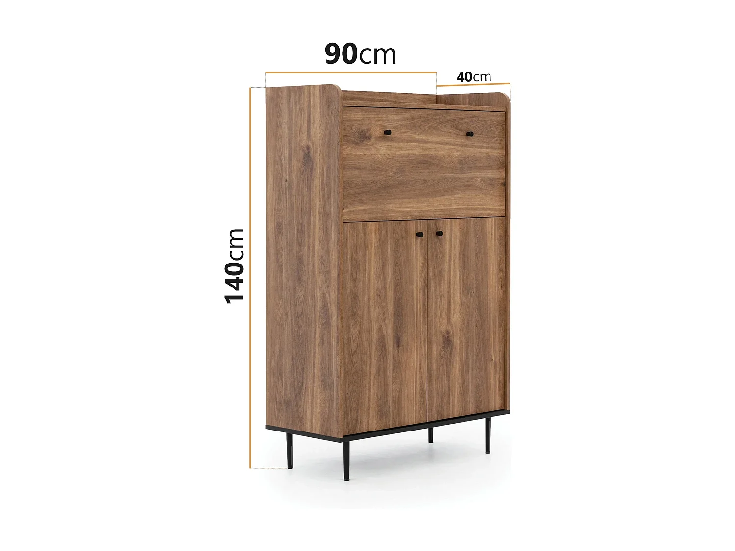 Buffet haut bar Nero 90 cm - Brandy Castello et noir