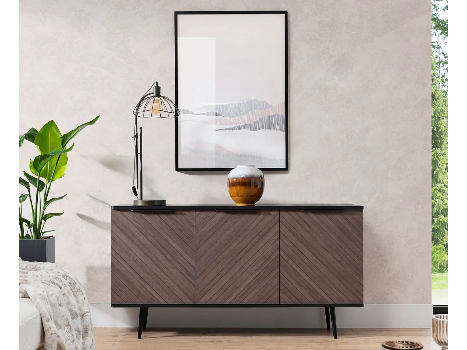 Sideboard Pinelli 150 cm - 3 türen fischgrät captain deck