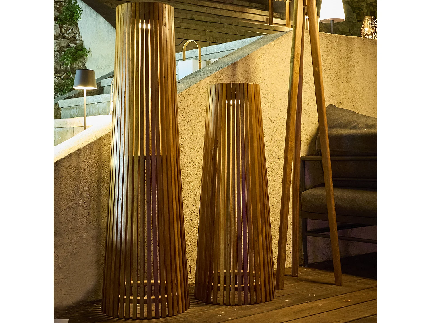 Lampadaire d'extérieur solaire TECKA SMALL H90cm