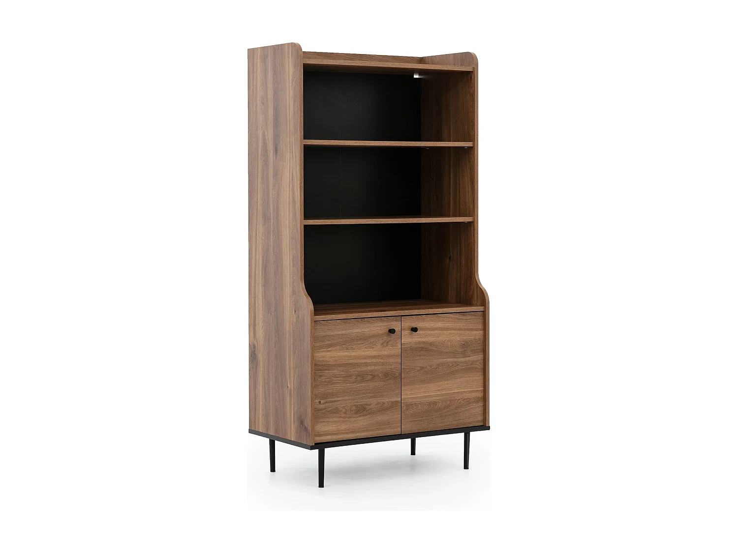 Armoire de rangement Nero 80 cm - style loft bois et noir
