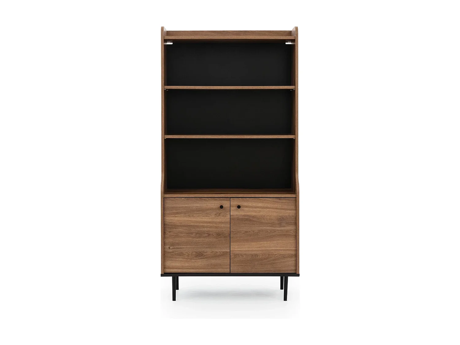 Armoire de rangement Nero 80 cm - style loft bois et noir