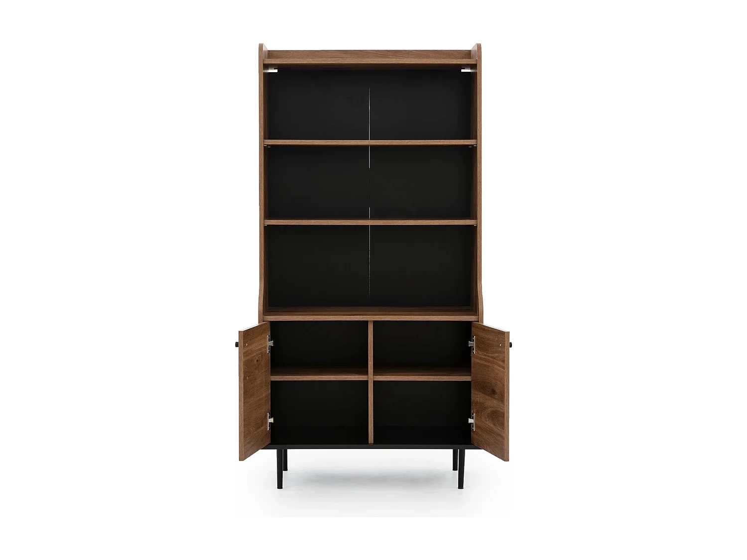 Armoire de rangement Nero 80 cm - style loft bois et noir