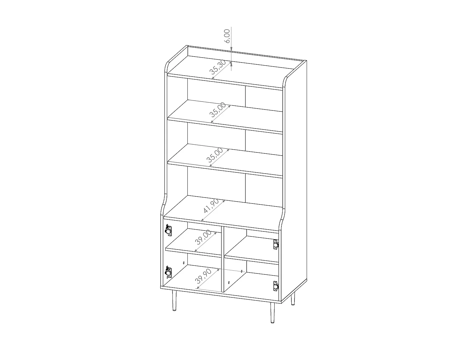 Armoire de rangement Nero 80 cm - style loft bois et noir