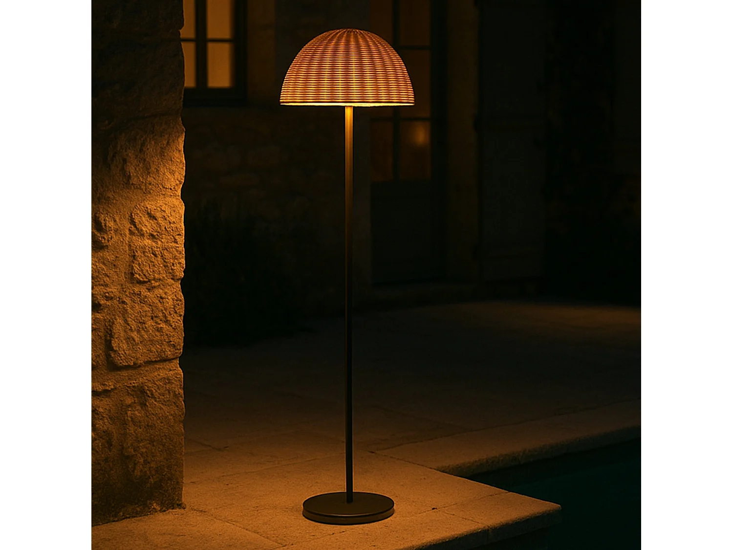 Lampadaire solaire FAROE TALL en polyrotin H160cm