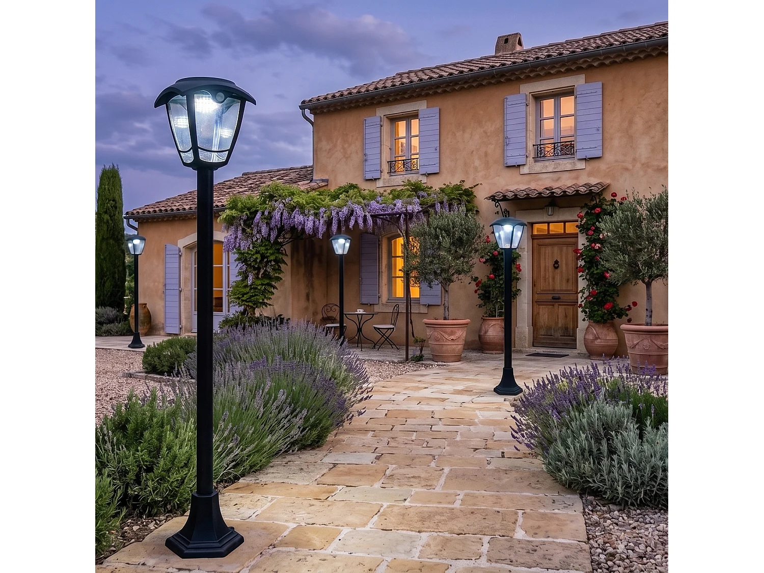 Lampadaire solaire LUMAX TALL sensor H112cm