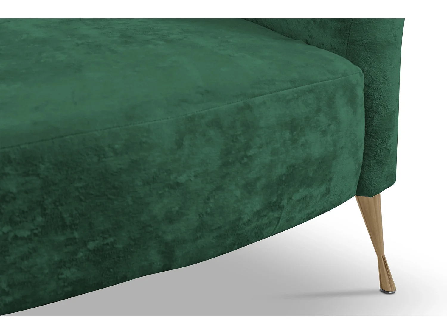 Canapé 2 places Adria - velours vert malachite pieds dorés