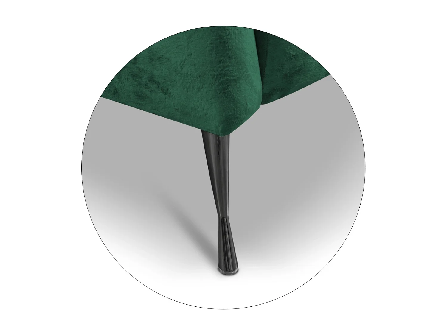 Canapé 2 places Adria - velours vert malachite pieds noirs