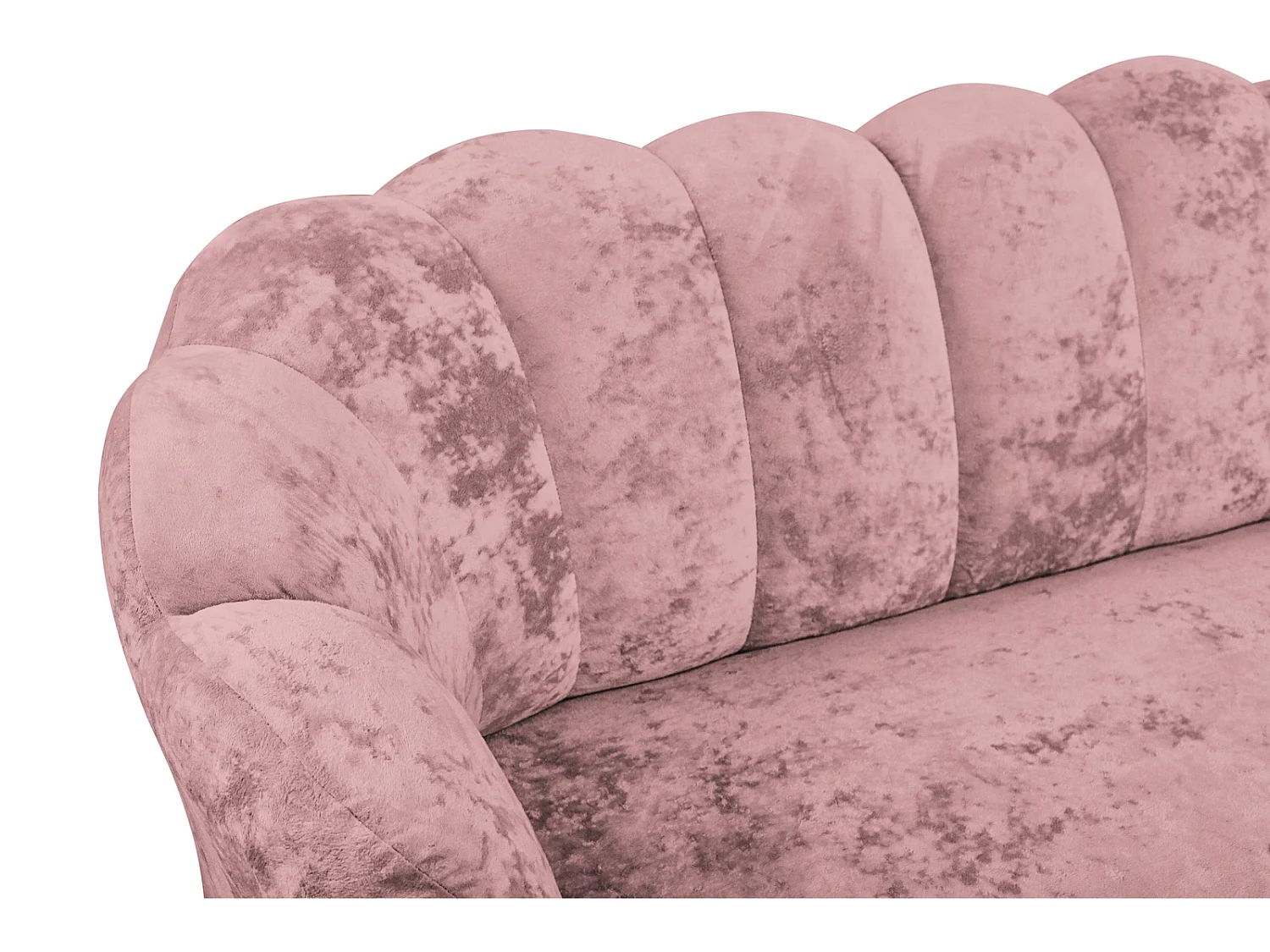 Ensemble salon 2+1 Adria - velours vieux rose pieds noirs