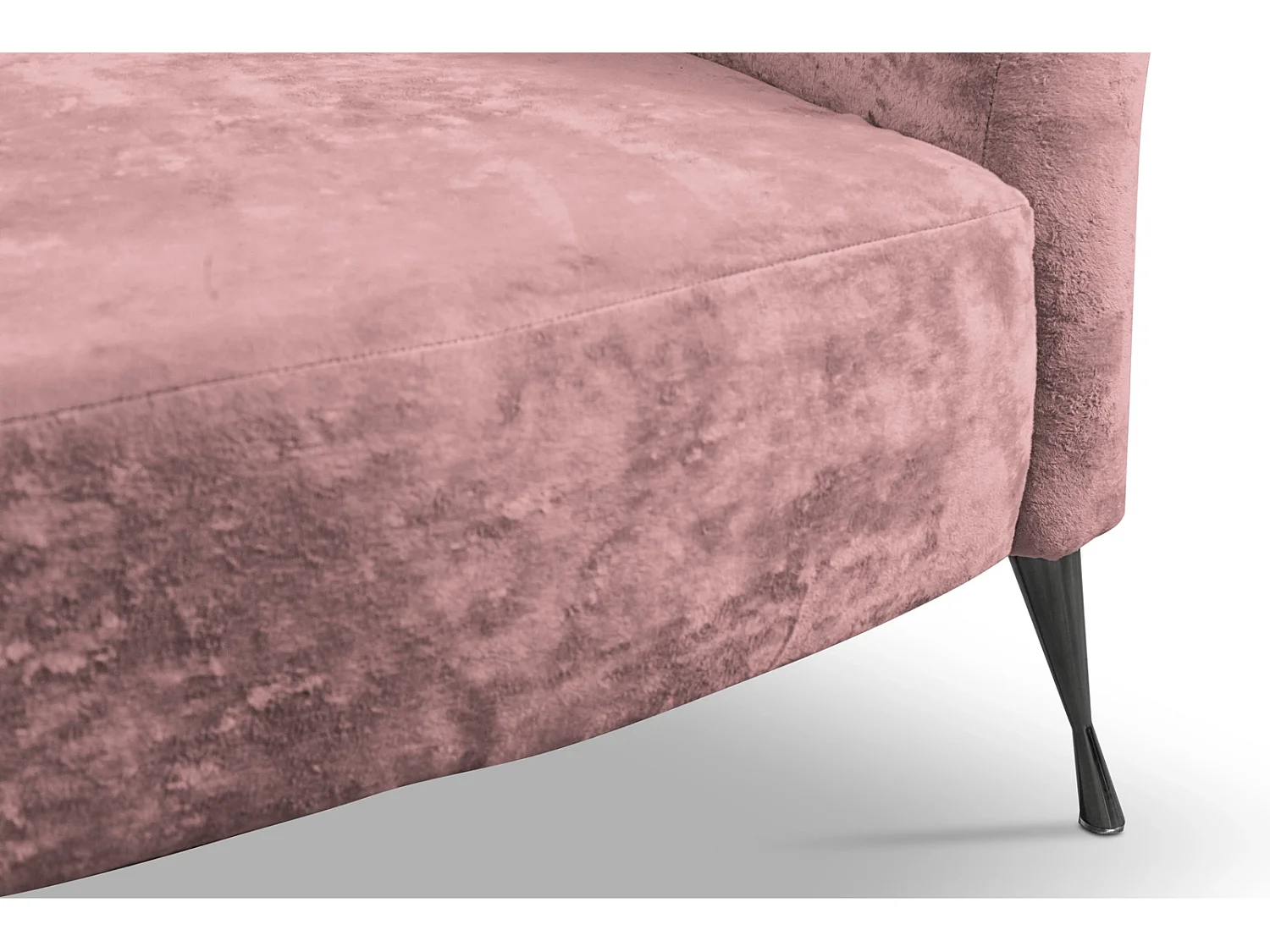 Ensemble salon 2+1 Adria - velours vieux rose pieds noirs