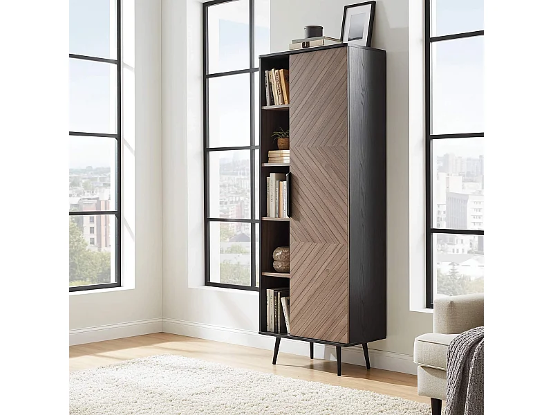 Regal Pinelli 70 cm - fischgrät fronten schwarz