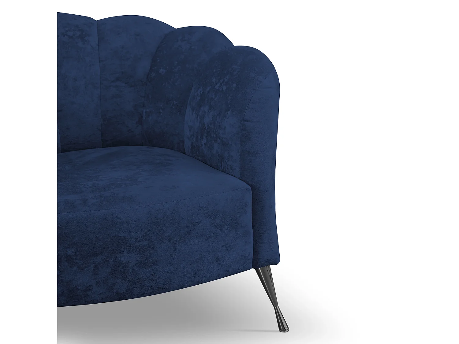 Sitzgarnitur 2+1 Adria - samt marineblau schwarze füße