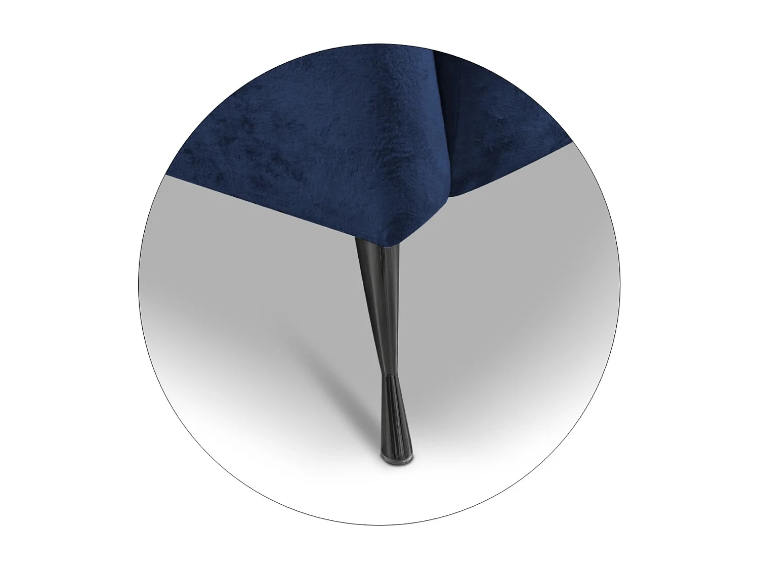 Sitzgarnitur 2+1 Adria - samt marineblau schwarze füße