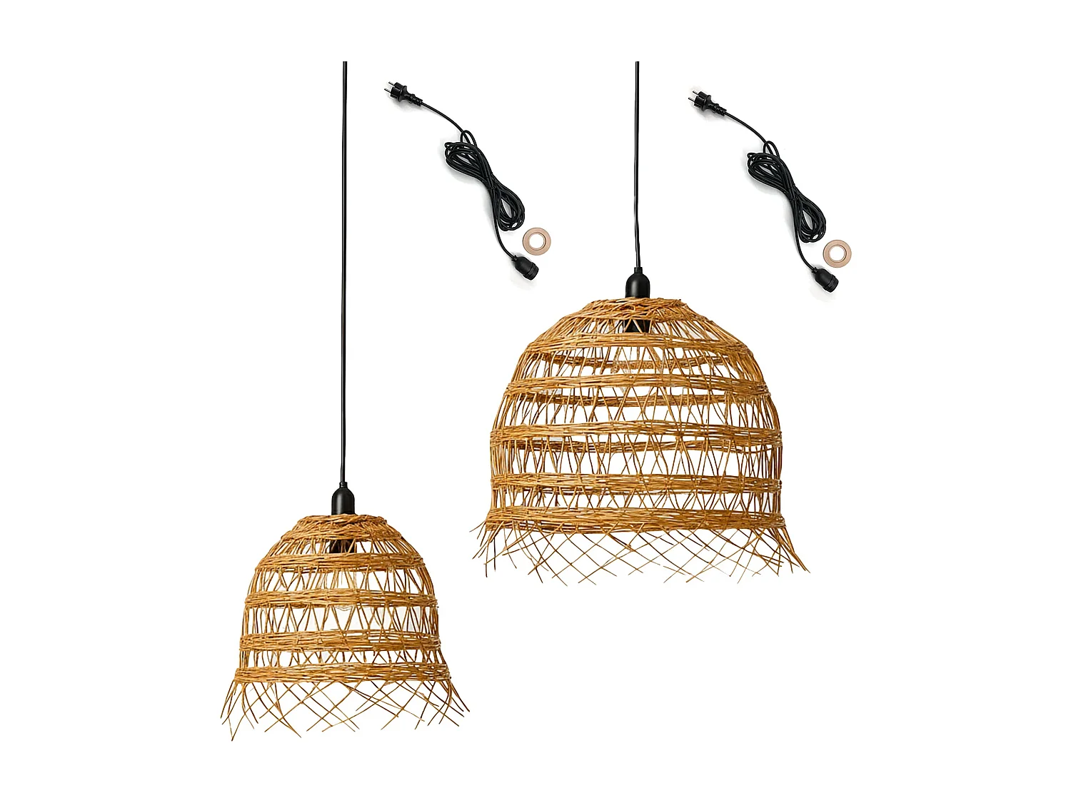 Lot 2 Suspensions HAWAII LONG Extérieures Polyrotin H45cm