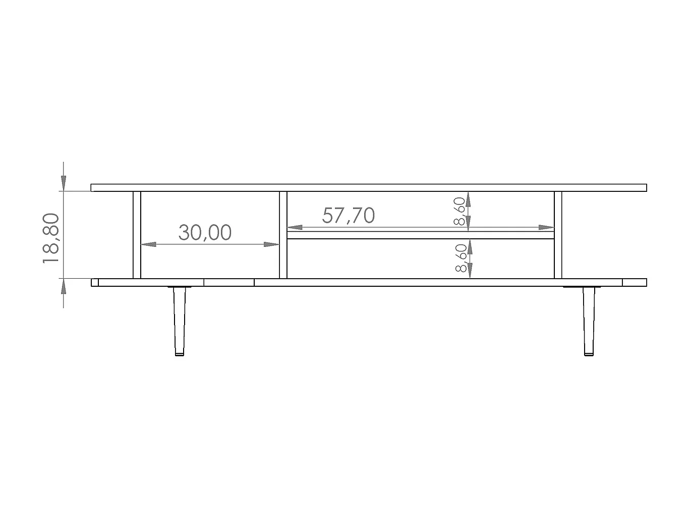 Table basse Nero 120 cm - forme arrondie bois et noir