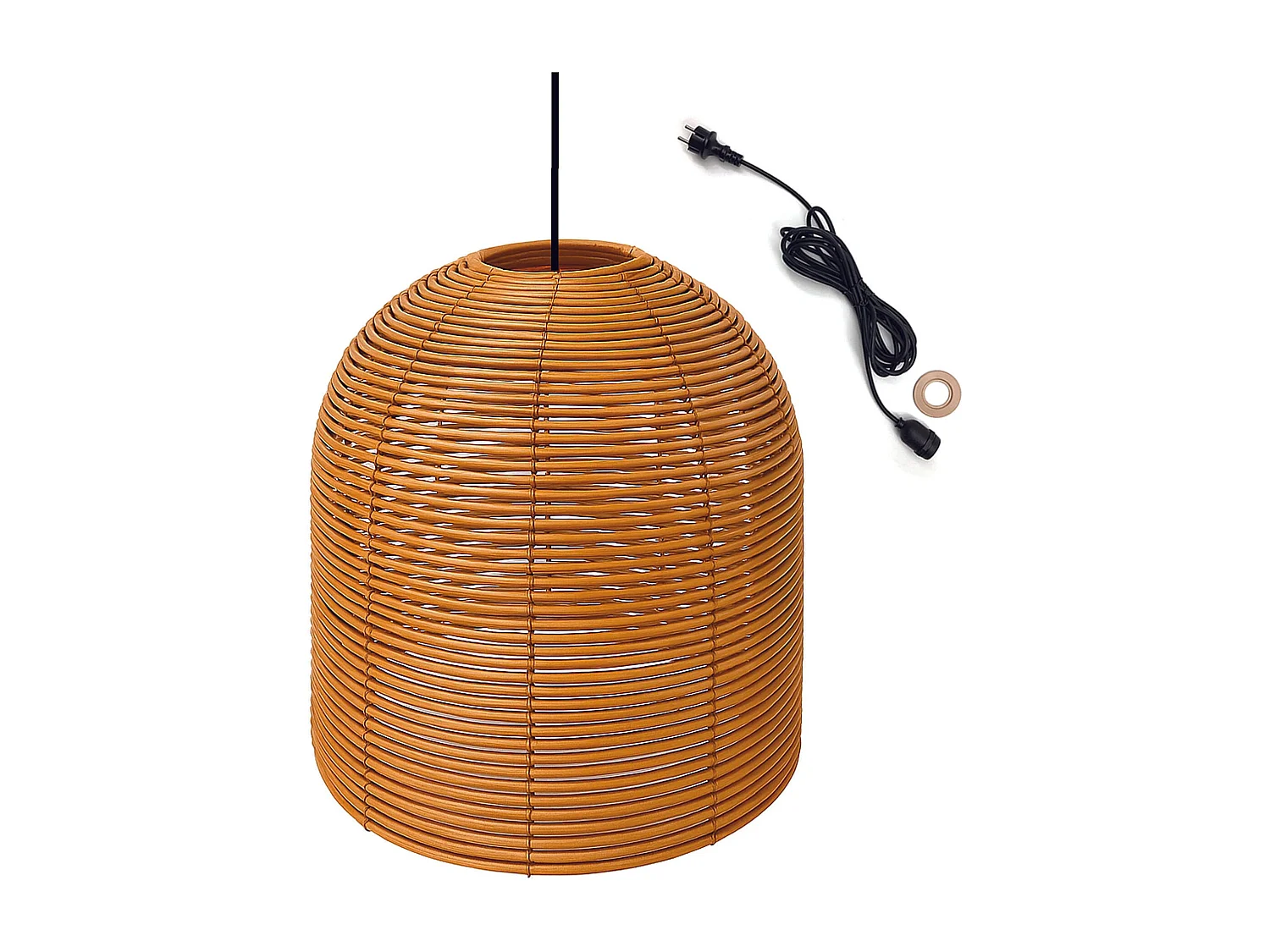 Suspension HANG BOHEME Extérieure Polyrotin Beige H31cm