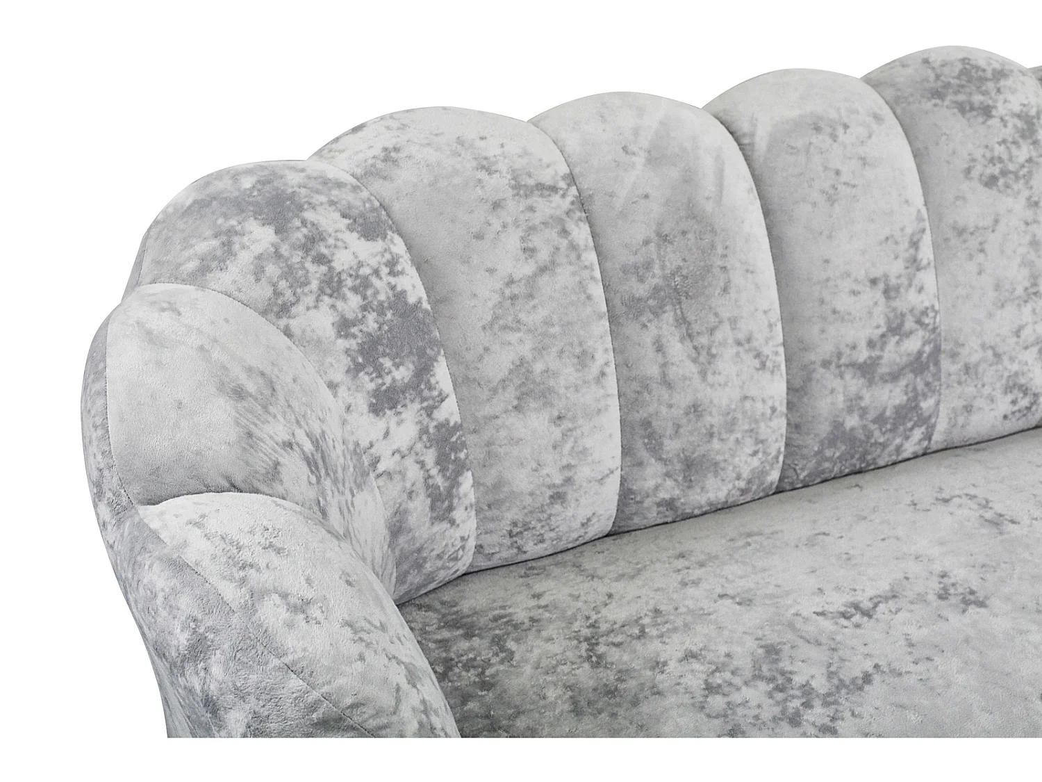 Zithoek 2+1 Adria - fluweel platinagrijs zwarte poten