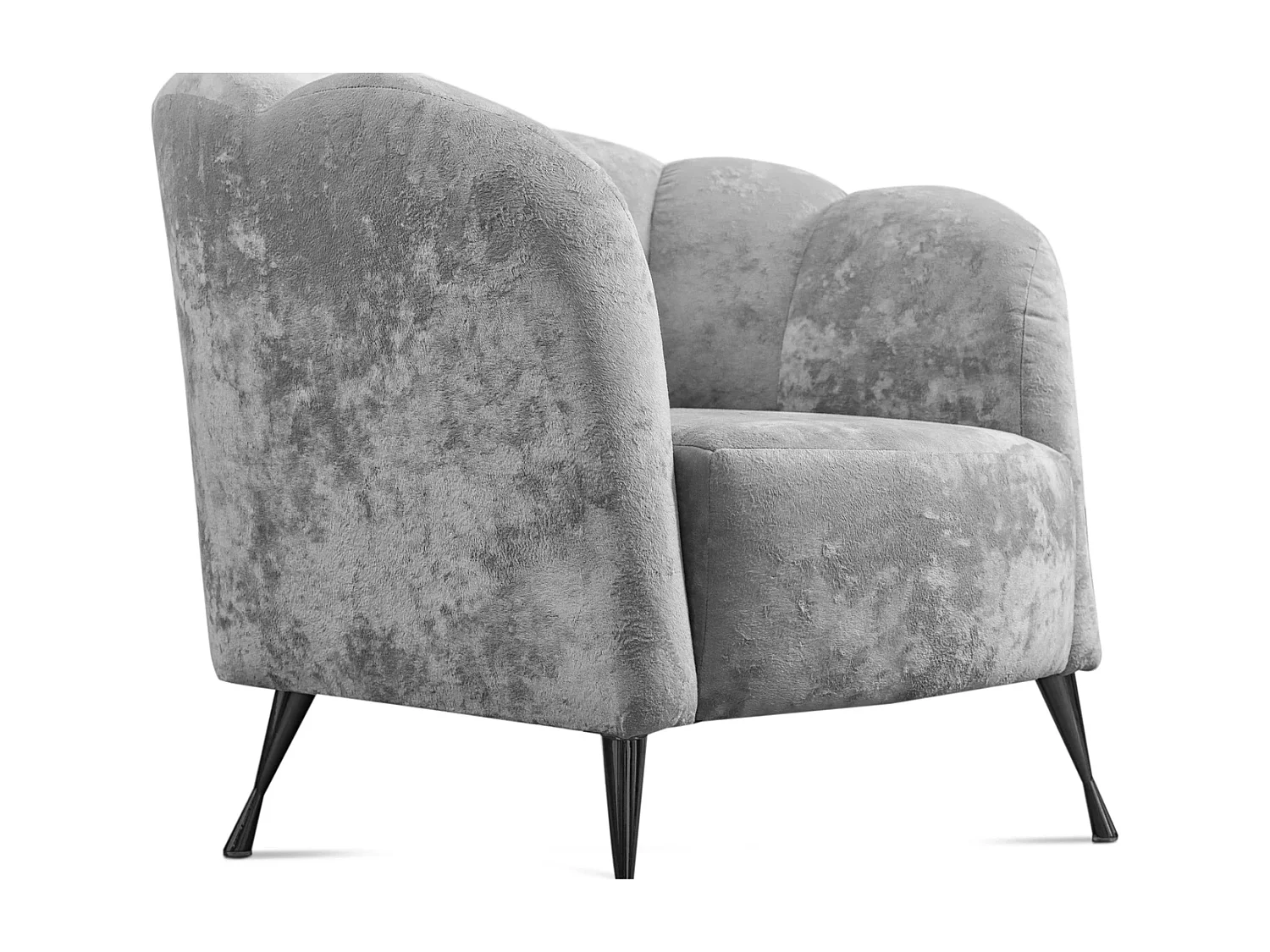 Zithoek 2+1 Adria - fluweel platinagrijs zwarte poten