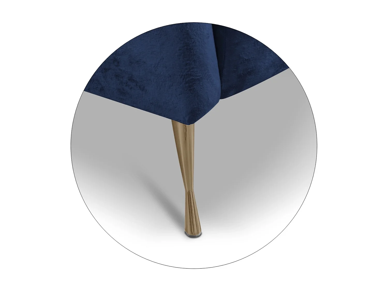 Sitzgarnitur 2+1 Adria - samt marineblau goldene füße