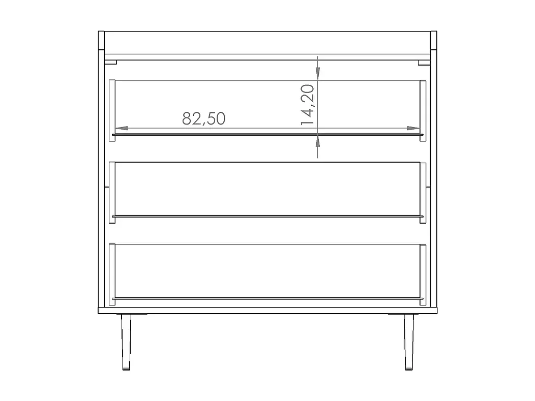 Ladekast met 3 laden Nero 90 cm - Brandy Castello