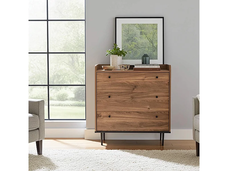 Ladekast met 3 laden Nero 90 cm - Brandy Castello