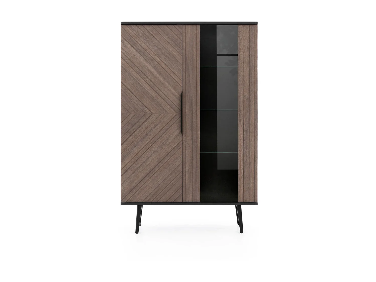 Vitrine Pinelli 90 cm - fischgrät fronten & glas