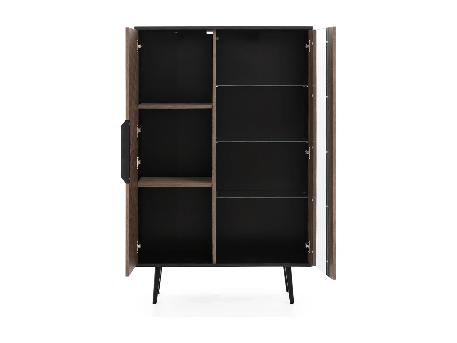 Vitrine Pinelli 90 cm - fischgrät fronten & glas