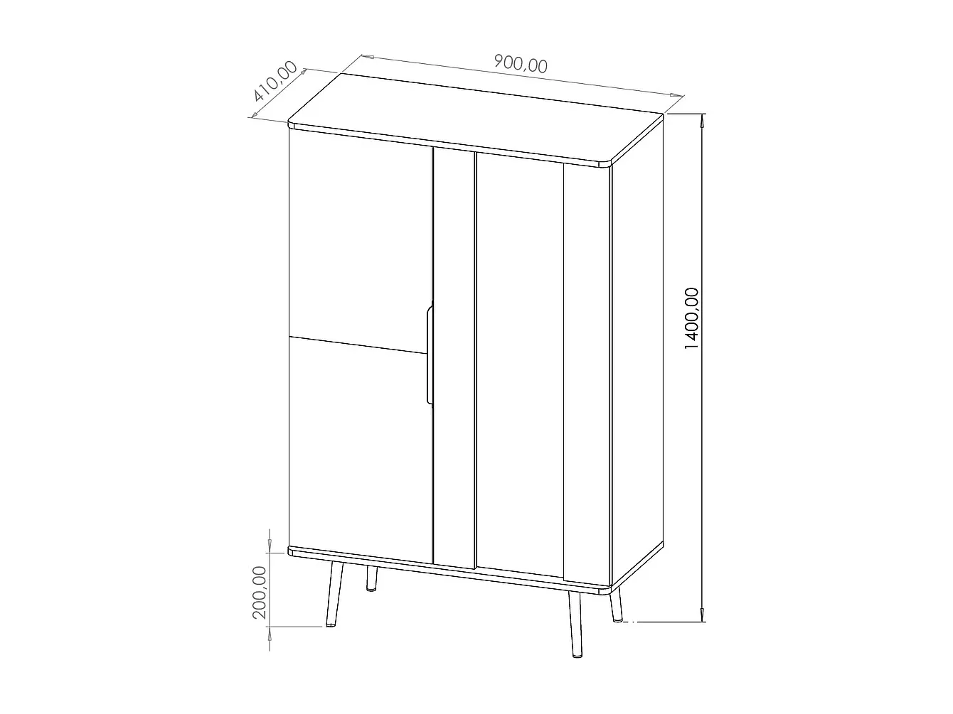 Vitrine Pinelli 90 cm - fischgrät fronten & glas