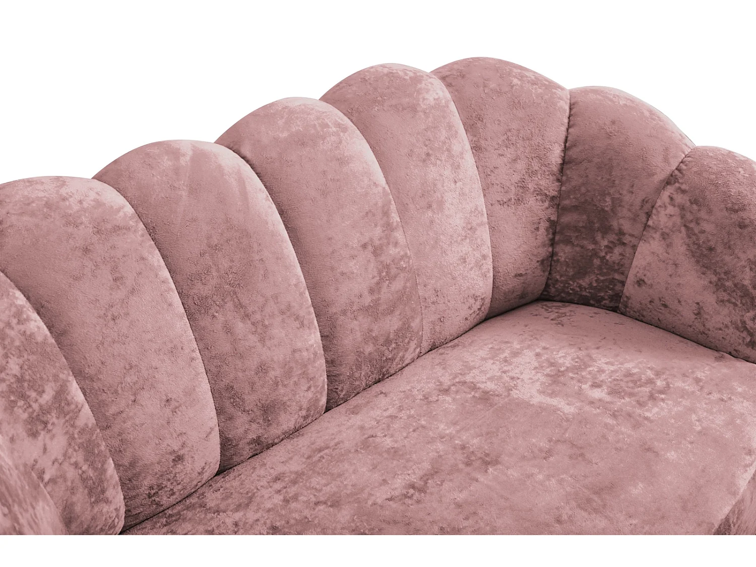 Canapé 2 places Adria - velours vieux rose pieds dorés