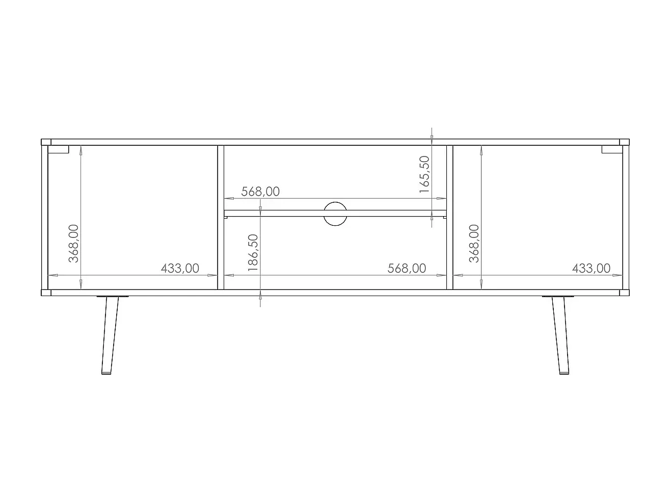 Meuble TV Pinelli 150 cm - portes chevrons captain deck