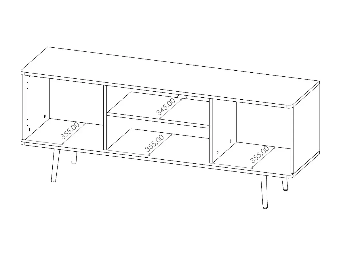 Meuble TV Pinelli 150 cm - portes chevrons captain deck