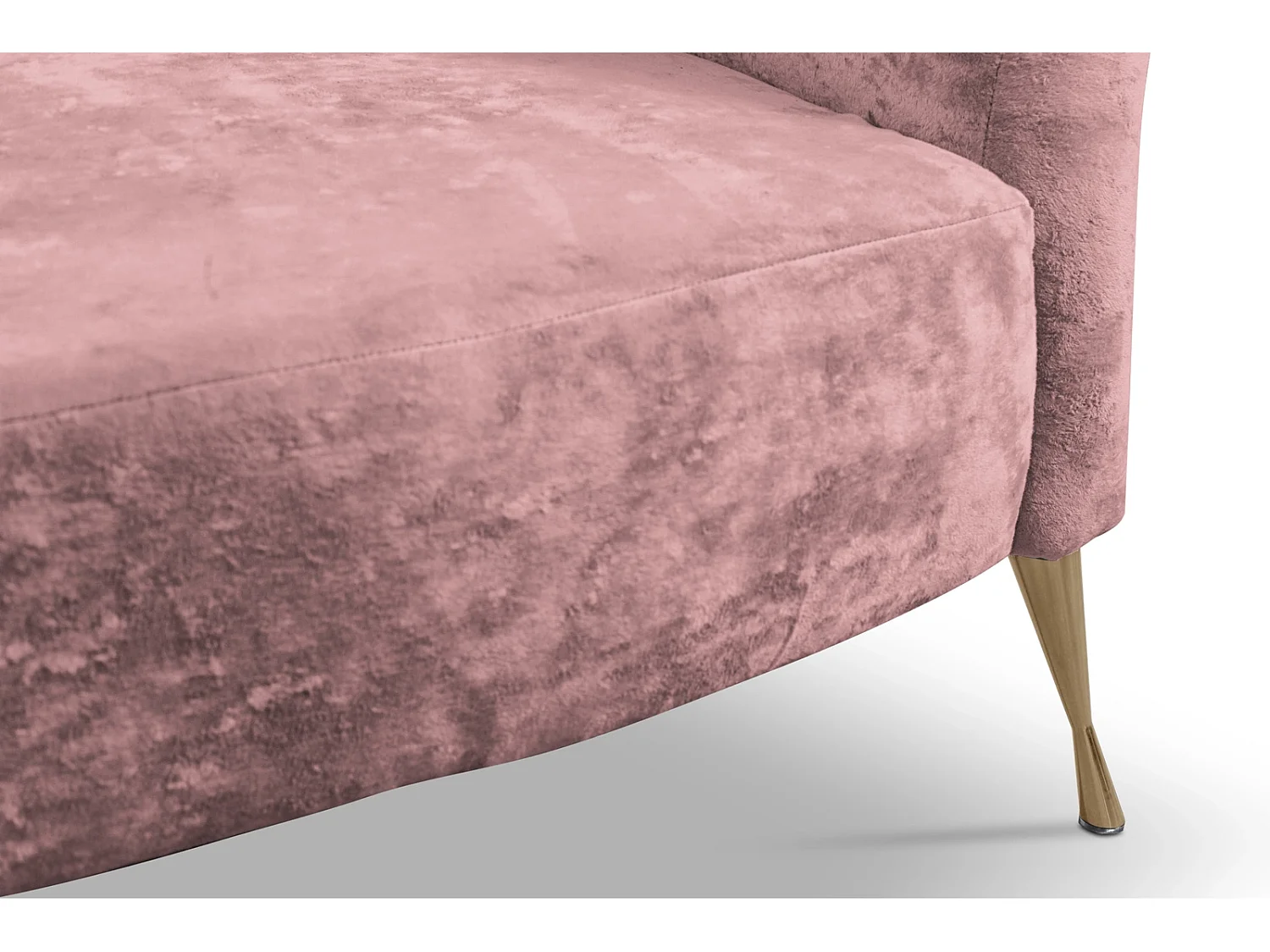 Ensemble salon 2+1 Adria - velours vieux rose pieds dorés