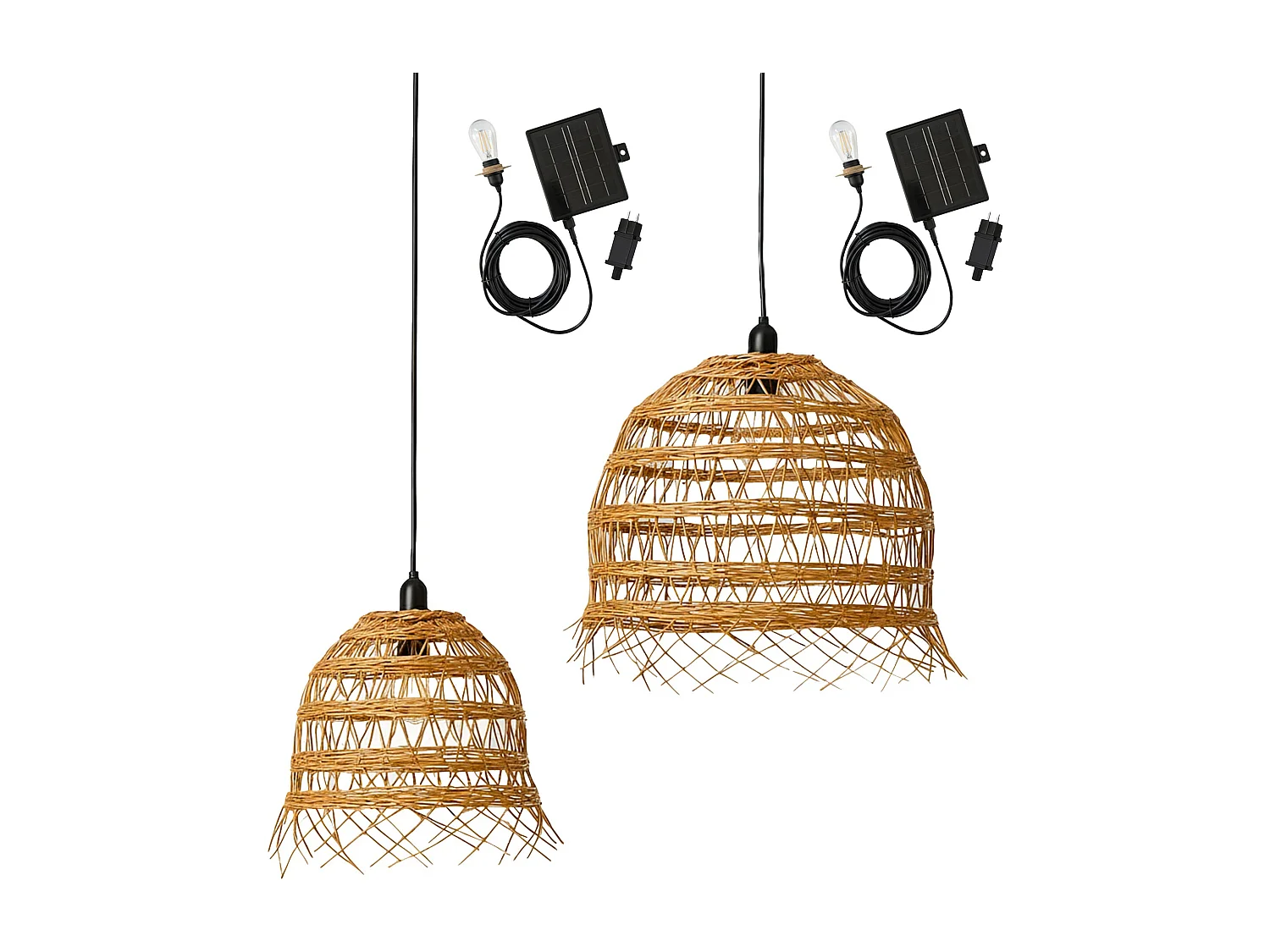 2 Suspensions nomades HAWAII SOLAR H35 H45cm