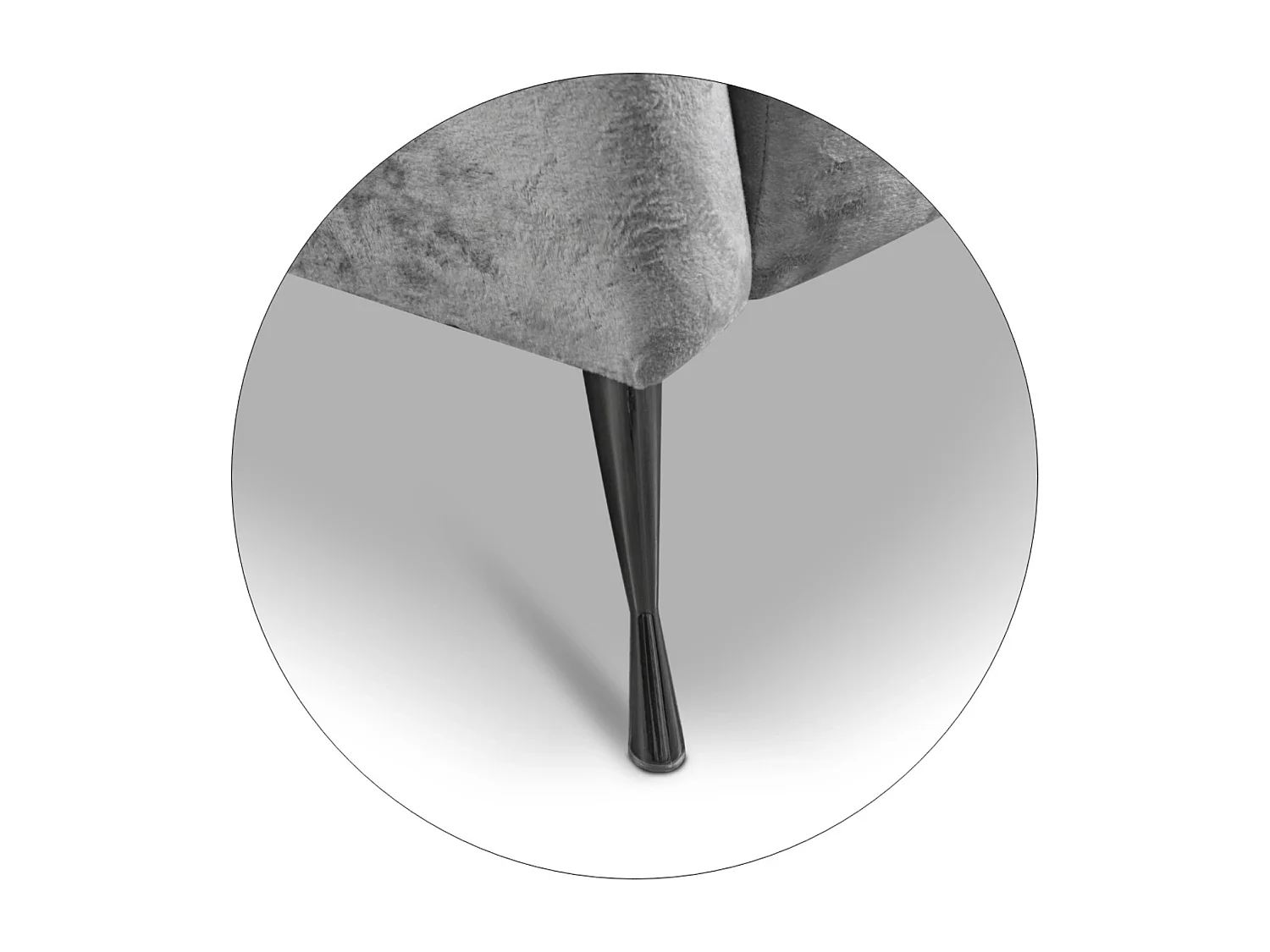 Canapé 2 places Adria - velours gris platine pieds noirs