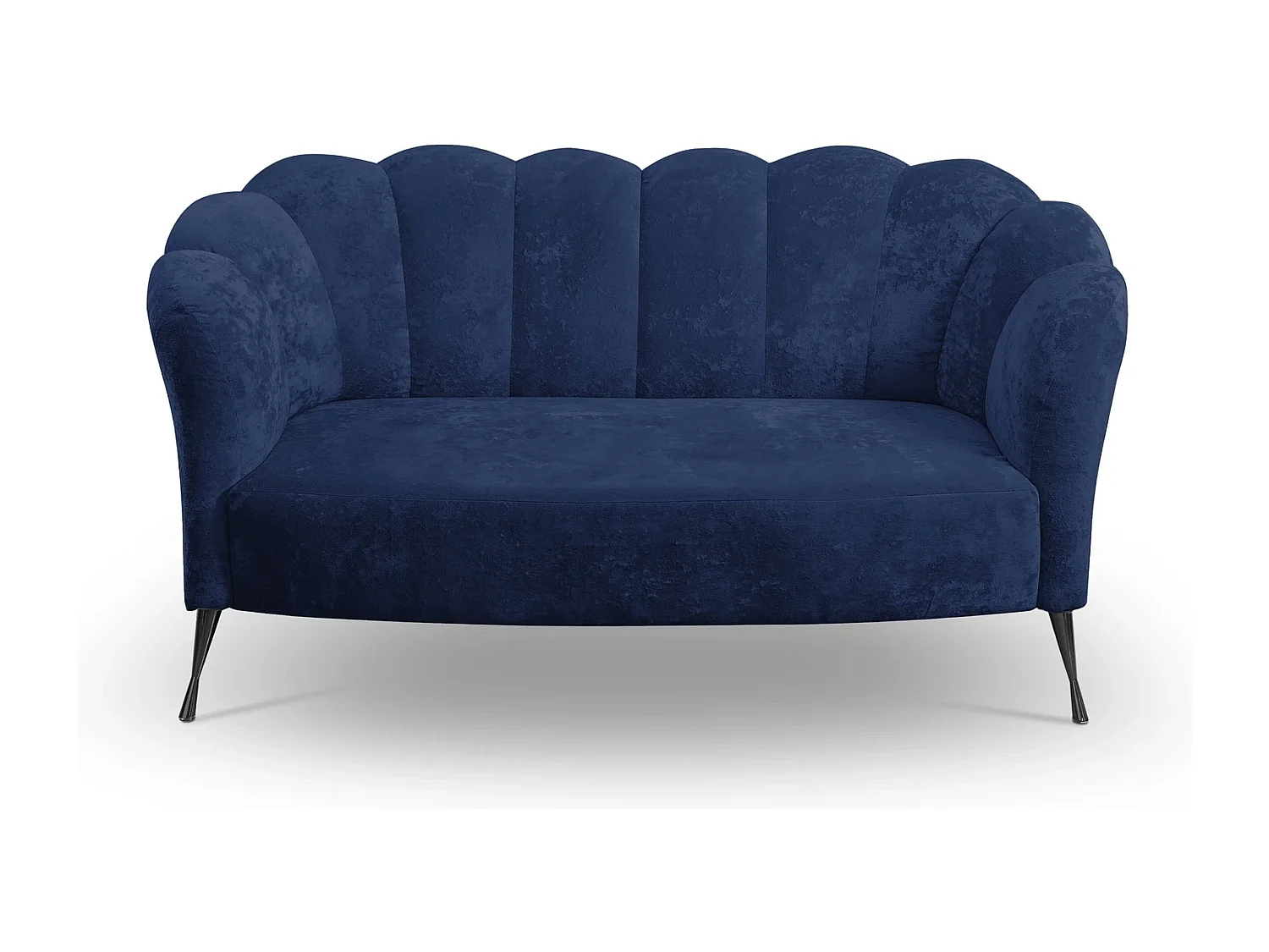 2-Sitzer Sofa Adria - samt marineblau schwarze füße