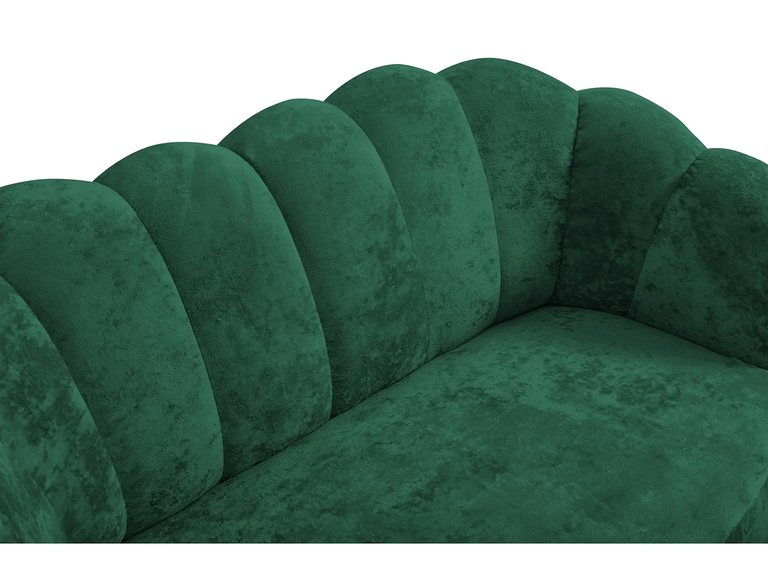 Ensemble salon 2+1 Adria - velours vert malachite pieds noirs