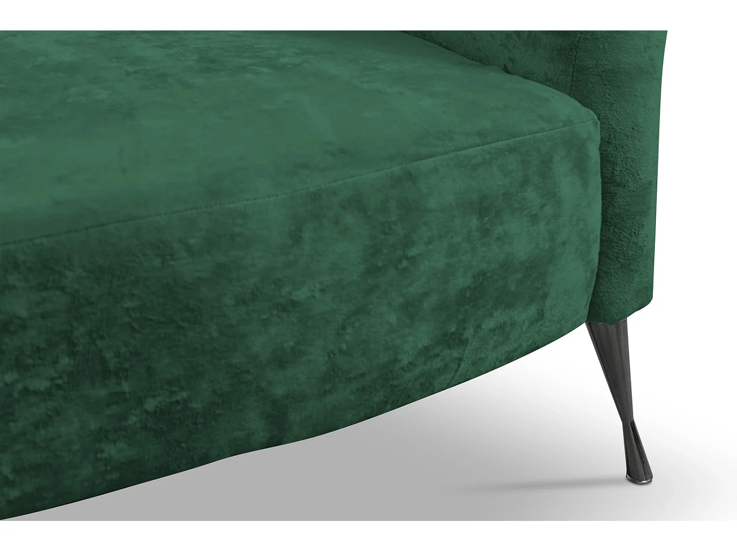 Ensemble salon 2+1 Adria - velours vert malachite pieds noirs