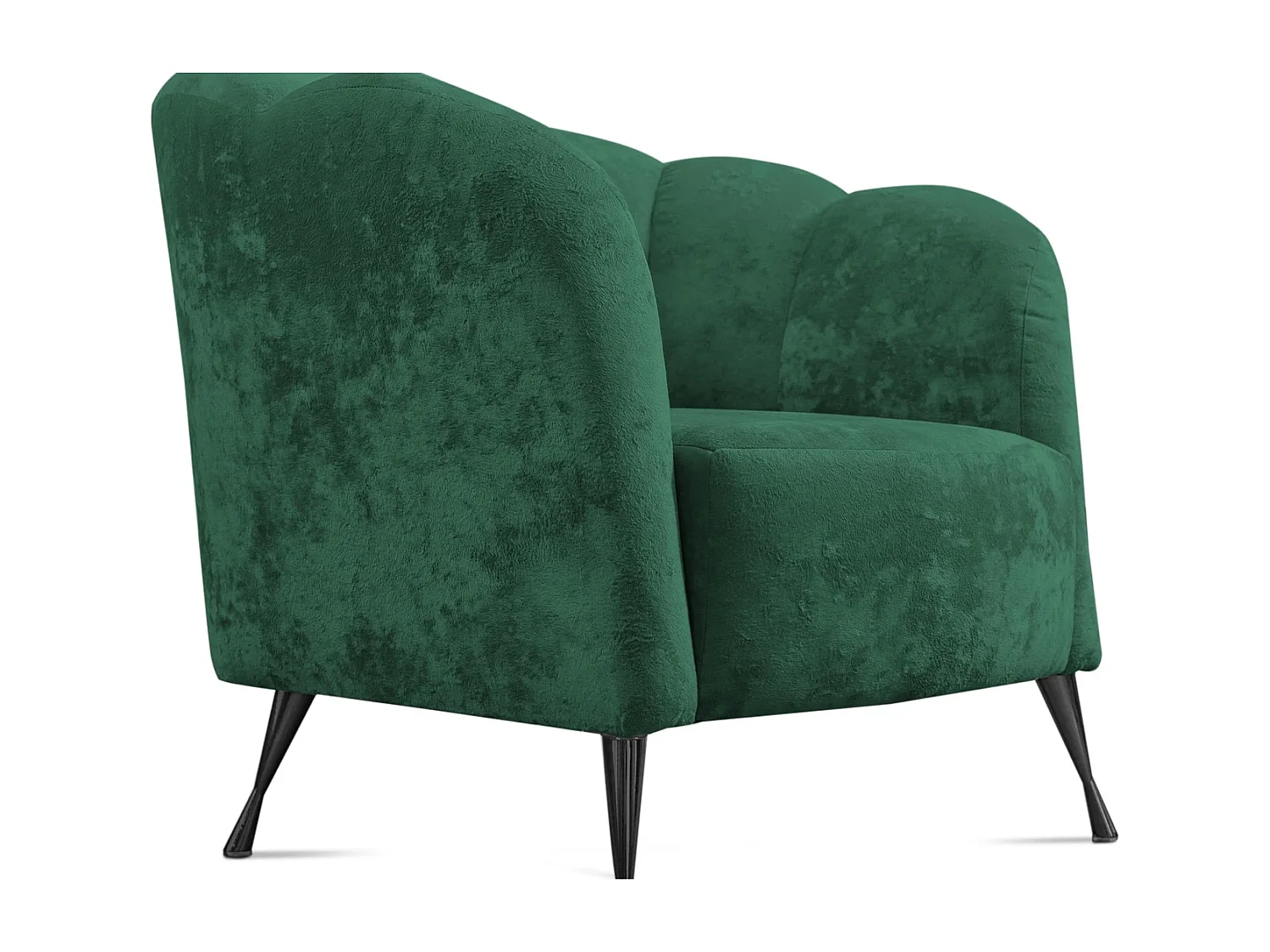 Ensemble salon 2+1 Adria - velours vert malachite pieds noirs