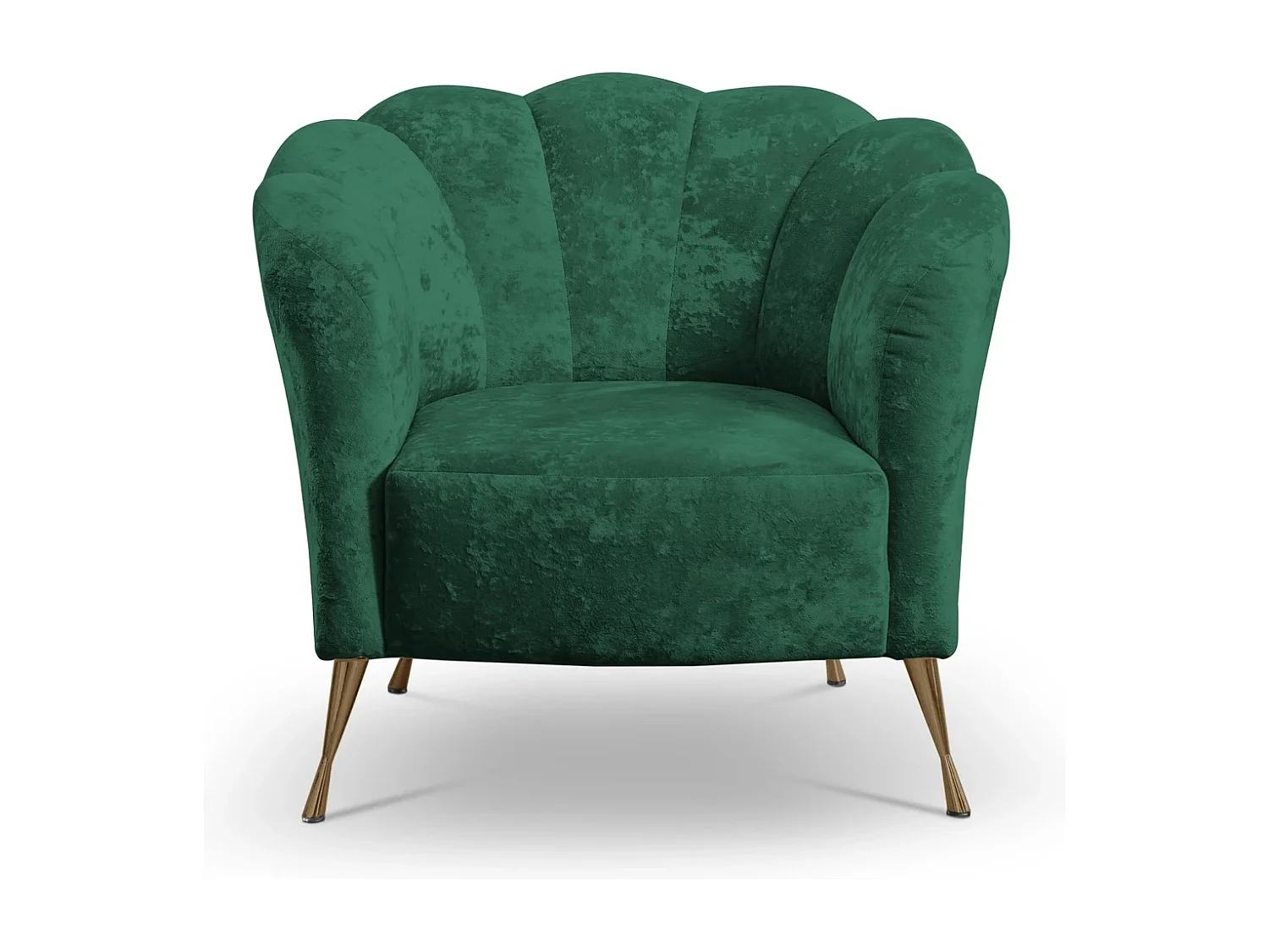 Muschelsessel Adria - samt malachitgrün goldene füße
