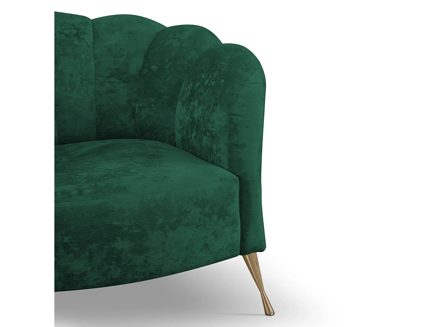 Muschelsessel Adria - samt malachitgrün goldene füße