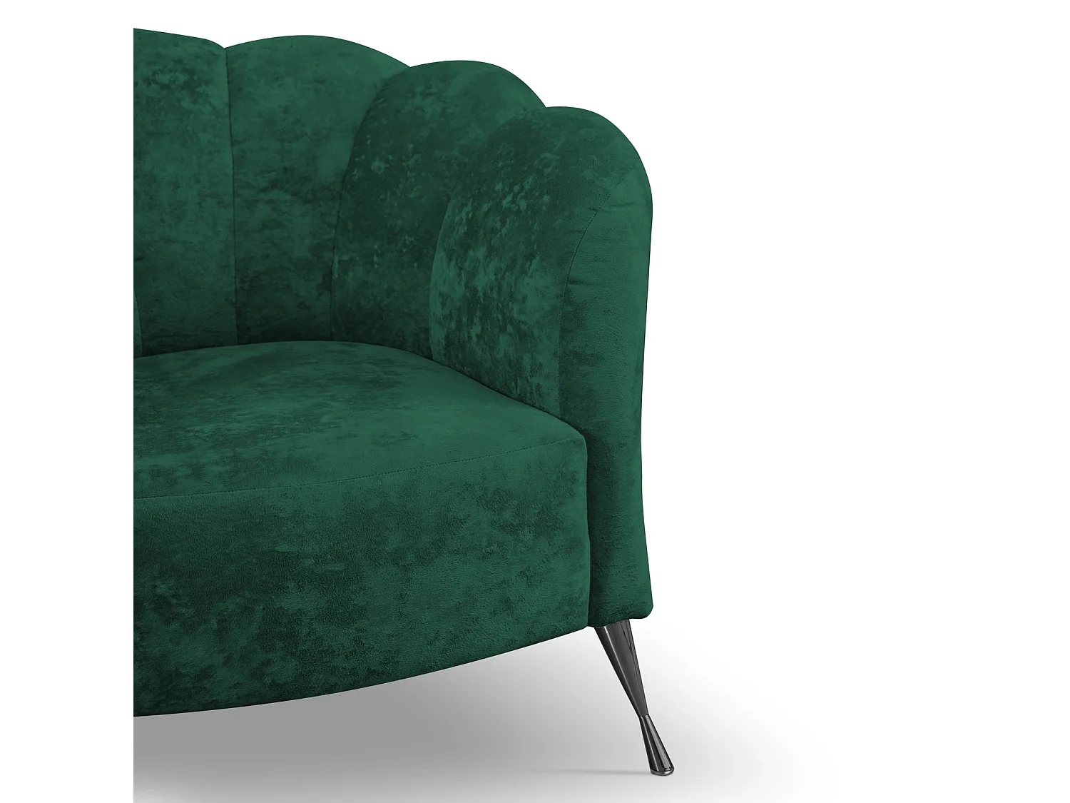 Muschelsessel Adria - samt malachitgrün schwarze füße
