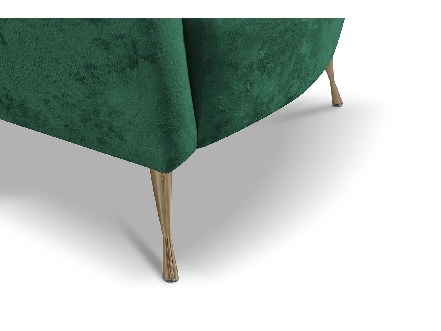 Muschelsessel Adria - samt malachitgrün schwarze füße