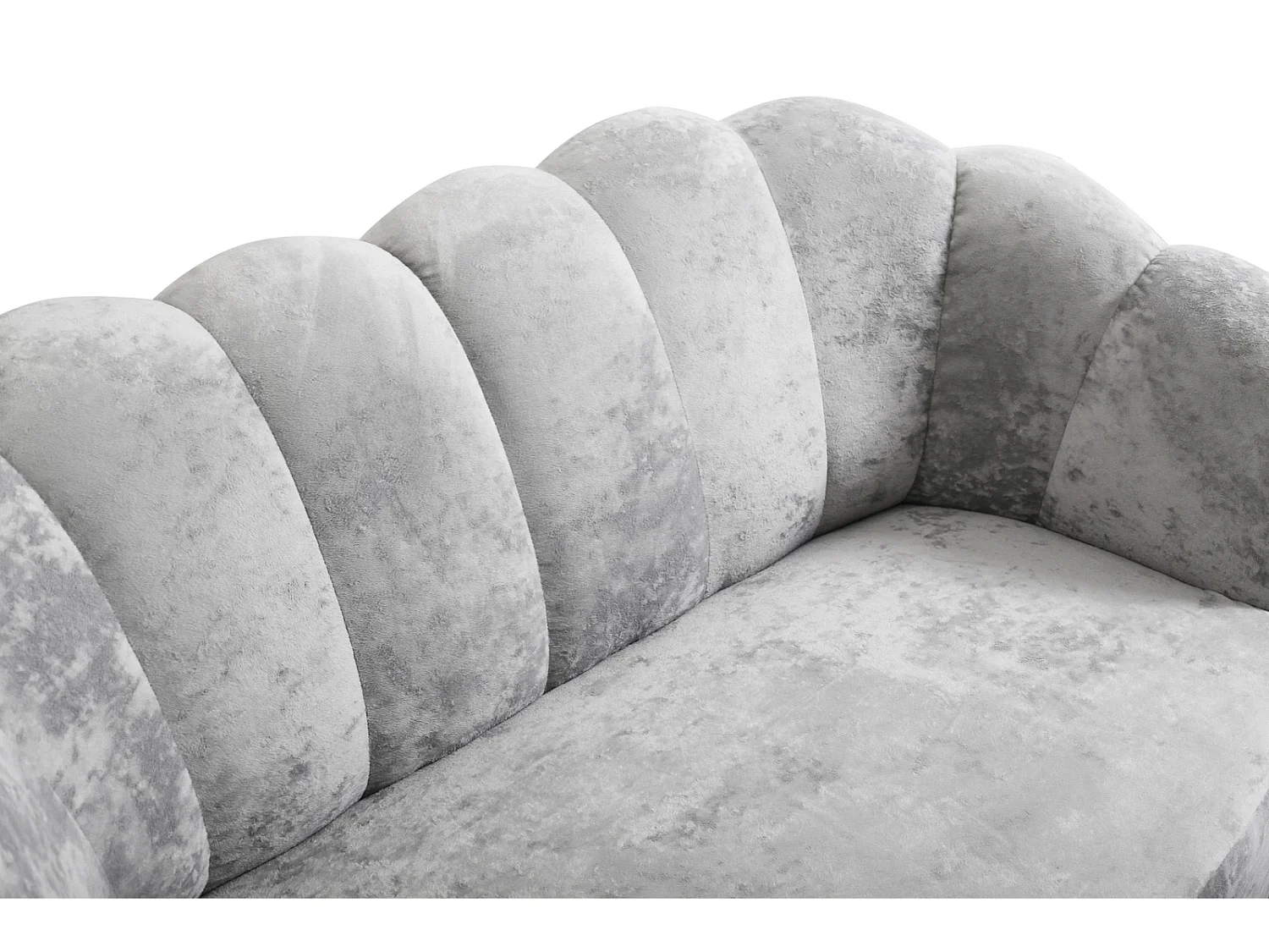 Zithoek 2+1 Adria - fluweel platinagrijs gouden poten