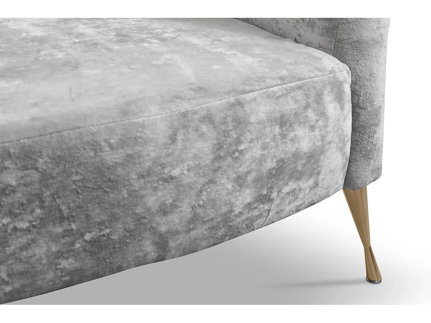 Zithoek 2+1 Adria - fluweel platinagrijs gouden poten