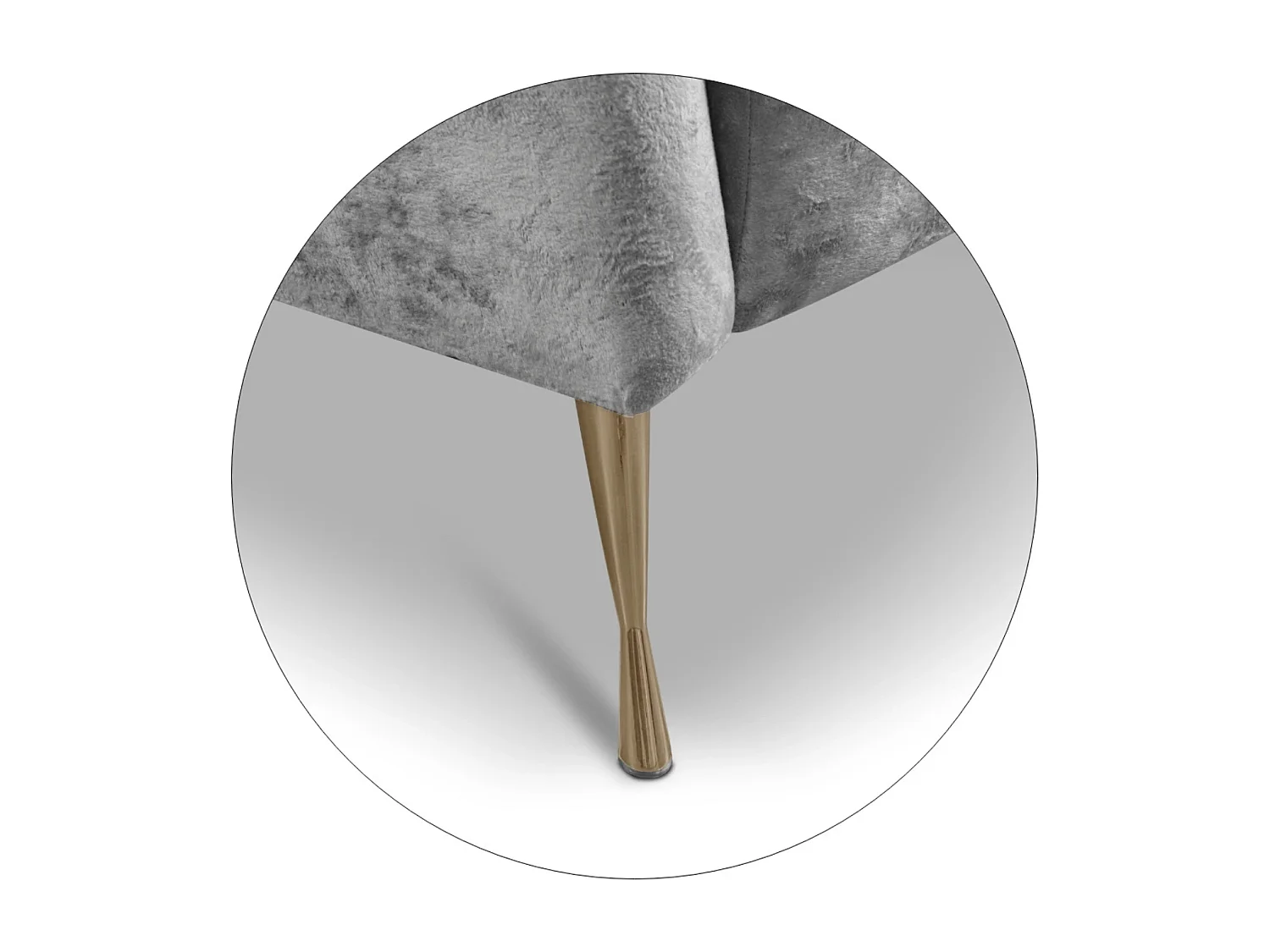 Zithoek 2+1 Adria - fluweel platinagrijs gouden poten