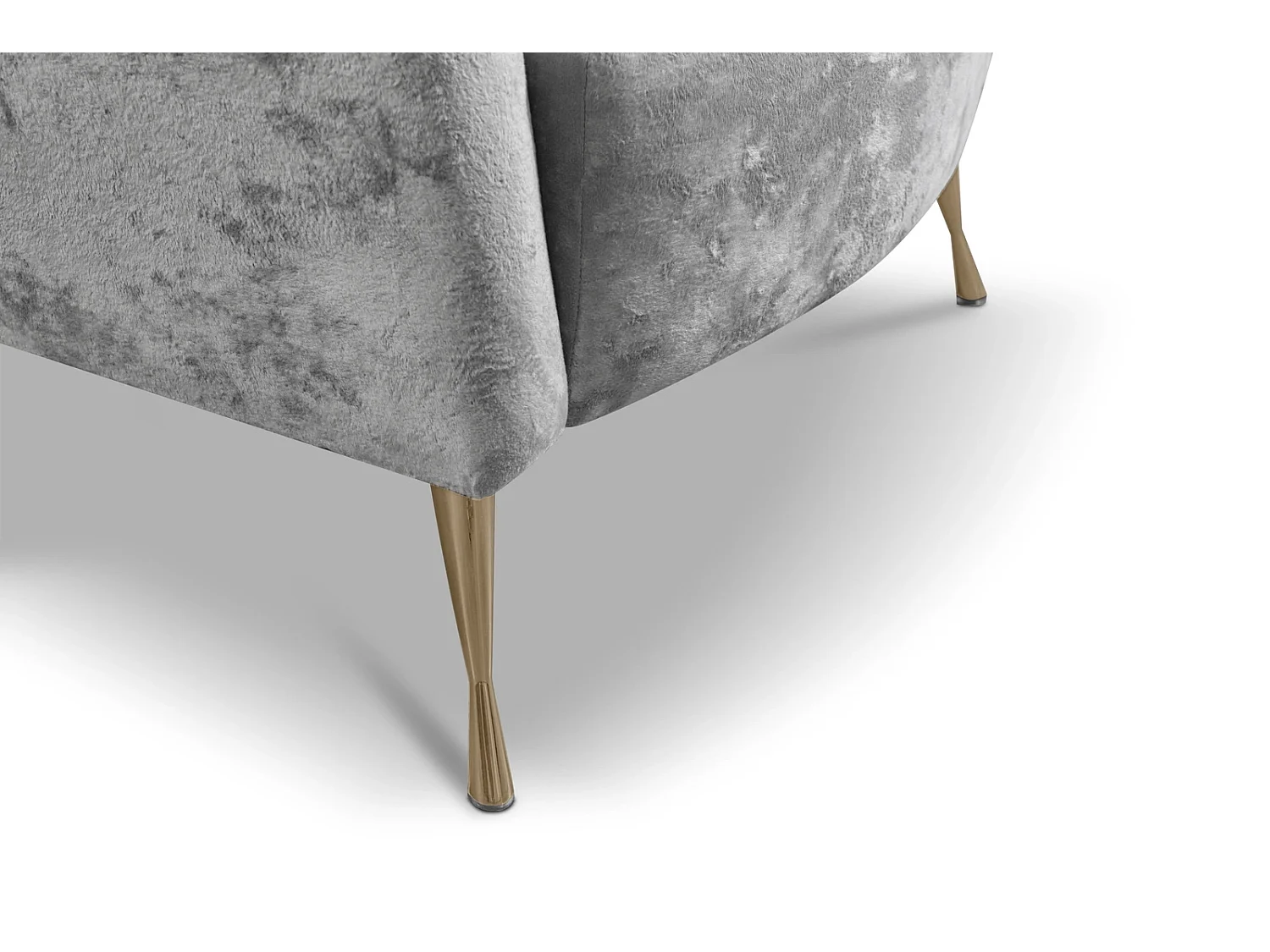 Muschelsessel Adria - samt platingrau goldene füße