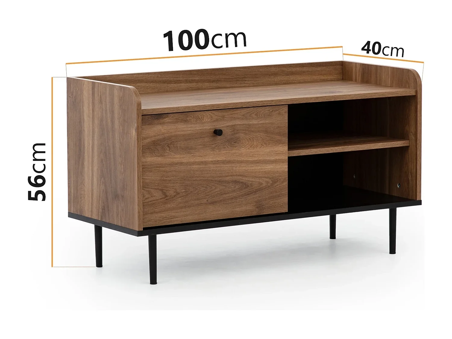 TV-Schrank Nero 100 cm - kompakt Brandy Castello